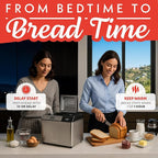 Gourmia Bread Maker with 2 LB Loaf Capacity - 13 Presets Jam Mode, Automatic Ingredient Dispenser, Customizable Crust Options, Keep Warm & Delay Start, Dishwasher Safe Parts