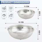 Gulex Stainless Steel Colander and Strainer Set(5-Quart and 3-Quart)，Metal Strainers with Base, Strainer for Kitchen Food, Dishwasher Safe