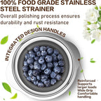 Stainless Steel Colander for Kitchen, Stainless Steel Strainer, Pasta Strainer for Spaghetti Fruit Cooking Food, 3 Pcs Strainers and Colanders(2QT, 3QT, 5QT), Dishwasher Safe, Kitchen Present