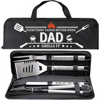 Dad Gifts from Daughter, Dad Grilling Accessories Fathers Day, Heavy Duty Stainless Steel Grill Set BBQ Grill Tools for Outdoor Grill with Aluminum Case, Grill Utensils Set Ideal Grilling Gifts