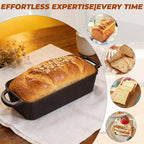 11x5 Inch Cast Iron Loaf Pan, 5.8 Qt Large Dutch Oven Loaf Pan with Lid, Sourdough Bread Baking Pan for Homemade Bread|Meatloaf, Even Heat Distribution & Oven Safe up to 500°F