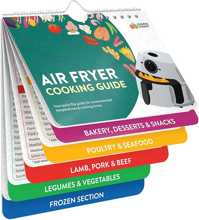Air Fryer Cheat Sheet Magnets Cooking Guide Booklet - Air Fryer Cookbooks, Air Fryer Liners - Air Fryers Kitchen Gifts Gadgets 2026 - Air Fryer Accessories, Kitchen Gadgets Gifts for Mom Wife Grandma