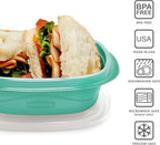Rubbermaid 50-Piece Food Storage Containers Set with Lids, Teal Splash – Perfect for Lunch, Meal Prep, Leftovers & More – Top Rack Dishwasher Safe, BPA-Free Plastic