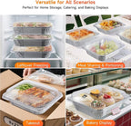 Aluminum Pans with Clear Lids 9x13-10 Pack Aluminum Foil Pans, Heavy Duty Disposable Pans for Cooking, Baking, Meal Prep, Parties & Food Storage