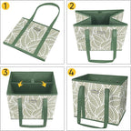 BALEINE 1Pk Reusable Grocery Bags, Foldable Shopping Bags for Groceries with Reinforced Bottom & Handles (Antique Foliage)
