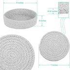 Trivets for Hot Dishes, Pots and Pans, Hot Pads with Storage Basket, Pot Holders for Kitchen, Heat Resistant Mat Protect Counter Home Essentials, Farmhouse Decor (Gray 4 PCS)