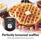 Hamilton Beach Belgian Waffle Maker with PFAS-Free Non-Stick Ceramic-Coated Plates,Browning Control,Indicator Lights,Stainless Steel (26081),(Pack of 2)