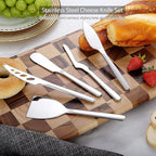 Berglander Cheese Knife Set of 5 for All Types of Cheese, Stainless Steel Cheese Cutter Slicer Ergonomic Design for Confortable Grip and Cut, Butter Spreader Knife