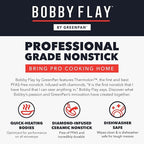 GreenPan x Bobby Flay 18" x 11" Nonstick Double Burner Griddle, PFAS-Free Ceramic Double Stovetop Skillet, Stainless Steel Handles, Dual-Use Cooking, Easy Clean Dishwasher & Oven Safe Pan, Gray