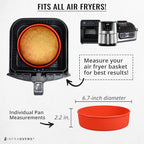 Air Fryer Silicone Baking Set, 6.7” Cake Pan, Muffin Cups, Scraper & Cheat Sheet – Non-Stick, BPA-Free Bakeware for Instant Vortex, Cosori, Ninja, Chefman & More by INFRAOVENS