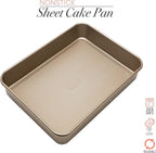 Kitchen Details Pro Series Baking Pan | Dimensions: 15.4” x 11.5” x 2” | Nonstick | Textured Diamond Base | Even Heating | Easy Clean | Safe up to 500 degrees | Gold
