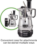 Hamilton Beach Stack & Snap 8-Cup Food Processor & Vegetable Chopper with Adjustable Slicing Blade, Built-in Bowl Scraper & Storage Case, Silver (70820)