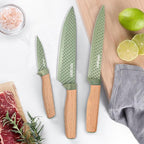 Kitchen Knife Set, Retrosohoo 6-Pieces Green Sharp Knife Set for Kitchen, Non-stick Non-slip Stainless Steel Chef Knife Set with Universal Knife Block Suitable for Home Restaurant (Green)