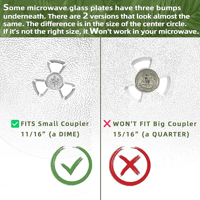 10.6" Microwave Plate Replacement Compatible with GE WB48X21336 Toshiba 12570000001011, 10 5/8 Inch Microwave Glass Turntable Plate of Danby 12570000001012 12570000A25472