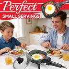 SugarWhisk Small Electric Skillet with Lid, Personal 7-inch Ceramic Coated Electric Skillet Griddle, Square Frying Pan with Temperature Control, Portable Cooking Appliances, Graphite