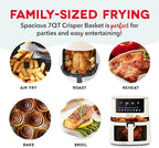 Dash Clear View Digital Air Fryer - Has AirCrisp® Technology - For Family-Sized Meals - Digital Touchscreen & Extra-Large Crisper Drawer - 7 Quarts - Cream