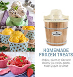 Elite Gourmet EIM-924LX 4 quart Old Fashioned Electric Ice Cream Maker, Pine Bucket