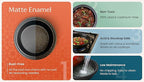 KooK Moroccan Tagine, Enameled Cast Iron Cooking Pot, Tajine with Ceramic Cone-Shaped Closed Lid, 3.3 QT, (Terracotta)