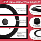 Lerykin Tempered Glass Lid Set of 2 - Universal Lids with Heat Resistant Silicone Rim for Pots, Pans and Skillets - Pan Cover Replacement Lids Fit 6.5", 7", 8" and 9.5", 10", 11" Diameter Cookware