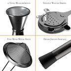 Homestia Cocktail Shaker Sets, Bartender Kit - 12 Pcs Stainless Steel Bar Tools with Boston Shaker Tins, Mixing Spoon, Muddler, Jigger, Strainer, Ice Tongs and Wine Pourers (Black)