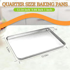 CEKEE Stainless Steel Cookie Sheets for Baking, 2PCS Stainless Steel Baking Sheet, Size 12.59 x 9.84 x 1 Inch，Heavy Duty & Easy Clean Baking Pans Tray Set
