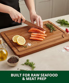 ROYAL CRAFT WOOD Wooden Cutting Boards for Kitchen Meal Prep & Serving - Bamboo Wood Serving Board Set with Deep Juice Groove Side Handles - Charcuterie & Chopping Butcher Block for Meat