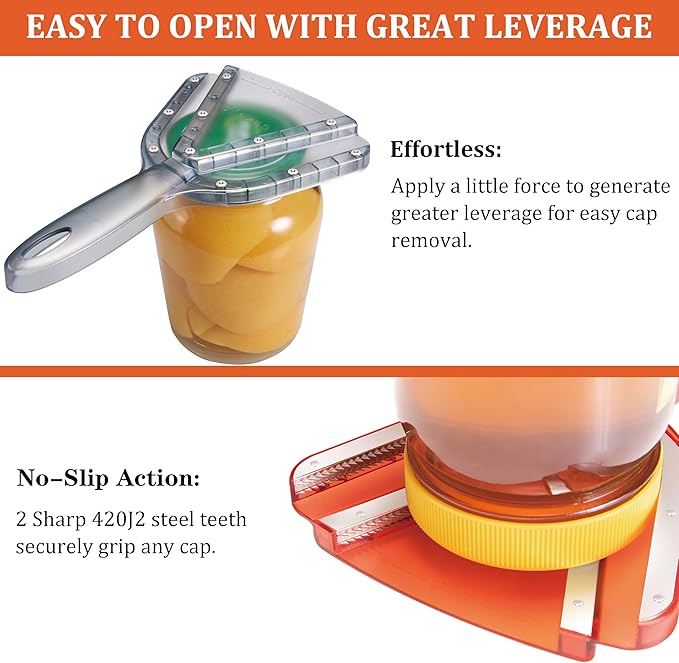 Uinxan Jar Opener for Weak Hand & Seniors with Arthritis,Easy Twist Off Bottle Caps,Patent | Unique Kitchen Gadgets,Handheld Lid Top Open for Elderly/Women/Men (Black)