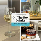On The Rox (C-Monogram) - 4 Piece Set of 11 Ounce Engraved Heavy Base Rocks Glasses Elegant Glass-Multi-Purpose Beverage-Rocks Glass- Gift for any Occasion Drinks