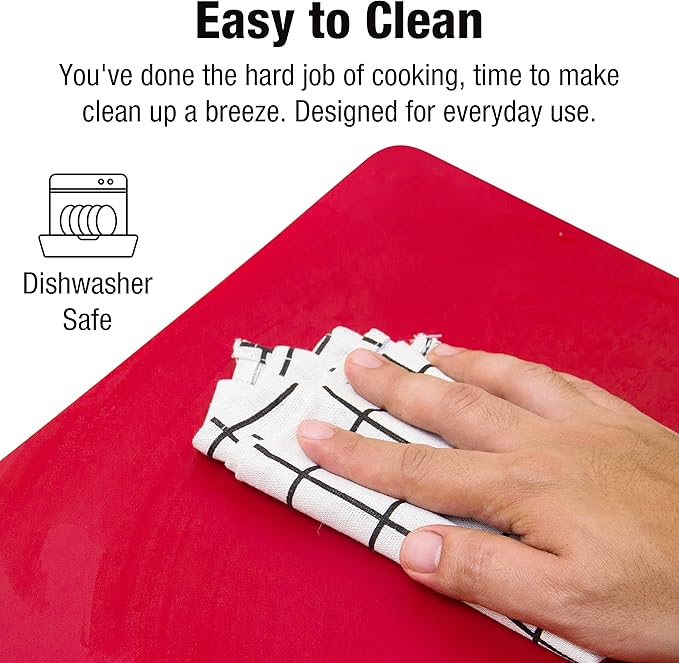 Eparé Extra Thick Flexible Folding Cutting Boards for Kitchen - Set of 4 Hangable & BPA Free Large Chopping & Cutting Mats for Cooking – Non Slip Cutting Sheets for Kitchen