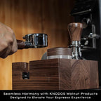 Walnut Espresso Set - 58mm Espresso Tools, Blind Coffee Shaker, 30lb Tamper, Coffee Leveler, Handleless Milk Pitcher, Dosing Cup and RDT Sprayer