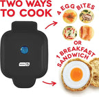 Dash Deluxe Egg Bite Maker - Electric Egg Bite Maker for Healthy Protein Snacks - Quick Cleanup, Space-Saving Design & Non-Slip Feet - 4 Servings, Black