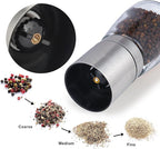 Gulex® Pepper Grinder Pepper Mill, Salt Grinder Refillable,(Single Package) Adjustable Coarseness Black Pepper Grinder, Stainless Steel Sea Salt Shaker with Ceramic Rotor (1 pack) (1 Pack Model 2)