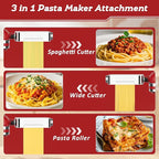 Jooke Meat Grinder Pasta Maker Attachment for Kitchenaid Stand Mixers,Set for Kitchenaid Mixer Attachments Includes Metal Food Grinder with Sausage Stuffer Tubes,3 in 1 Pasta Attachment,Dough Cutter