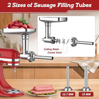 Jooke Meat Grinder Pasta Maker Attachment for Kitchenaid Stand Mixers,Set for Kitchenaid Mixer Attachments Includes Metal Food Grinder with Sausage Stuffer Tubes,3 in 1 Pasta Attachment,Dough Cutter