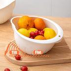 Japanese Rice Washing Bowl Quinoa Washer Strainer Small Grains Cleaner Plastic Side Drainers Colander for Rinsing Fruits, Vegetables and Beans, BPA-Free