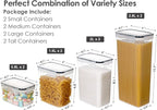 CHEFSTORY Airtight Food Storage Containers with Lids, 8 PCS Plastic Storage Canisters for Kitchen & Pantry Organization,Dry Food Canisters for Flour, Sugar and Cereal