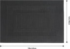 Leetaltree Black Frame Placemats Set of 12 - Heat Resistant Non-Slip Place mats for Dining Table, Washable Durable PVC Vinyl Woven Table Mats（Black Frame, 12）