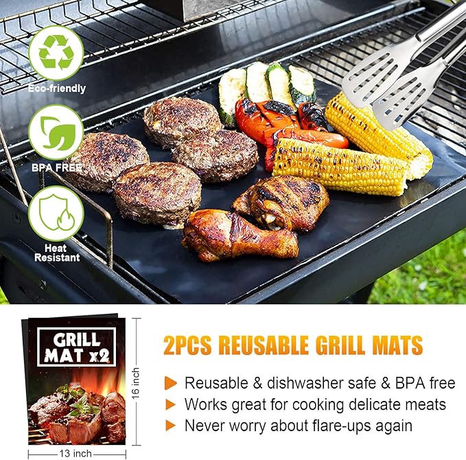 Cifaisi BBQ Grill Accessories Set, 38Pcs Stainless Steel Grill Tools Grilling Accessories with Aluminum Case, Thermometer, Grill Mats for Camping/Backyard Barbecue, Grill Utensils Set for Men Women