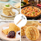 Pastry Cutter Double Wheel, Pastry and Pasta Cutter Wheel with Exquisite Wooden Handle Dual-Head Baking Tool for Home and Kitchen for Pasta Pizza Ravioli Cookie