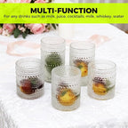 Hobnail Drinking Glasses Set of 12，Includes 12-ounce beer glasses and 10-ounce cocktail glasses.Kitchen Water Glass Cup,Bar Tumbler Glassware Set for Whiskey, Beer, Cocktail, Juice, Milk
