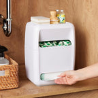 YouCopia SinkSuite Bag & Pod Dispenser, Standing Garbage Bag and Dishwasher Pod Organizer with Removable Lids for Storage, Speckled White