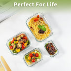 HOMBERKING 8 Pack Glass Food Storage Containers with Lids, Meal Prep Containers, Airtight Bento Boxes with Leak Proof Locking for Microwave, Oven, Freezer and Dishwasher, BPA Free, 5-35oz, purple