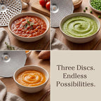 Stainless Steel Food Mill with 3 Discs – Ergonomic Rotary Hand Crank for Tomato Sauce, Applesauce, Baby Food, Mashed Potatoes, Puree & Canning