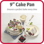 GoodCook Everyday Nonstick Steel Round Cake Pan, 9-Inch, Gray