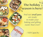 55 Pack - Small Foil Pans with Lids - To Go Food Containers with Lids 1lb Mini Aluminum Pans Freezer Safe Foil Take out Trays Heat proof Aluminum Meal Prep Containers 5.5x4.5x1.9 in