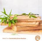 MasterChef Bamboo Cutting Boards for Kitchen, Wooden Cutting Board Set of 3, Natural, Organic & Food Safe Surface, Reversible Large, Medium & Small Wooden Chopping Boards with Juice Grooves