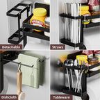 ZUNTO Magnetic Paper Towel Holder with Extra Straws Holder, Strong Magnet Paper Towel Roll Rack for Fridge with Spice Shelf and 2 Hooks, No Drilling Kitchen Organizer for Refrigerator, RV, Bathroom