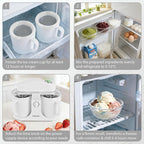 Pukomc Ice Cream Maker Machine for Home Use, with Two Ice Cream Bowls,Simple Operation and Easy to Clean,White