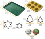 Chicago Metallic 78 Piece Holiday Baking Set, Perfect for Baking Holiday Cookies, Cupcakes, Muffins, and Much More