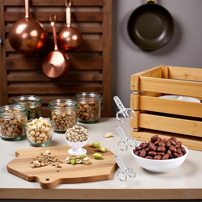 3 Pcs Nuts Pistachio Sheller Opener Kitchen Tools Stainless Steel Nutcracker Multi-Function Walnut Pine Sheller Opener Nut Crackers Specialty Tools and Gadgets（Silver）